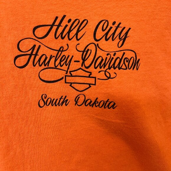 Harley-Davidson, Hill City, South Dakota, Orange T-Shirt, Size: L - Picture 3 of 4